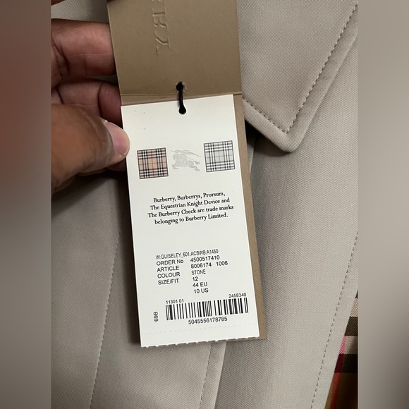 BURBERRY GUISELEY HOUSE CHECK TROPICAL GABARDINE CAR COAT SIZE 10US/12UK/44EU - Picture 11 of 15